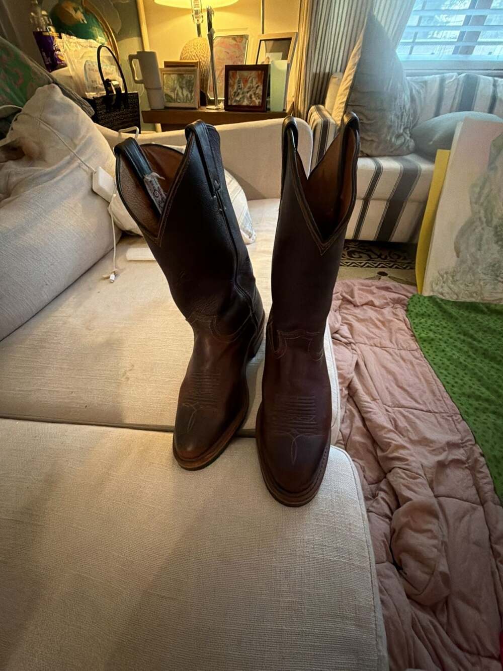 Chippewa Custom Boss Western Logger Boots Brown Leather Vibram Soles men’s 7